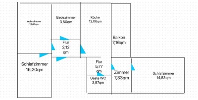 Etagenwohnung mit Balkon