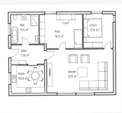Hochwertig kernsanierte 3-Zimmer-Wohnung