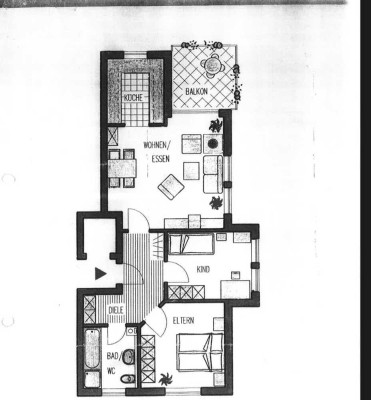 3-Zimmer-Wohnung mit  Balkon, Stellplatz und Tiefgaragenplatz