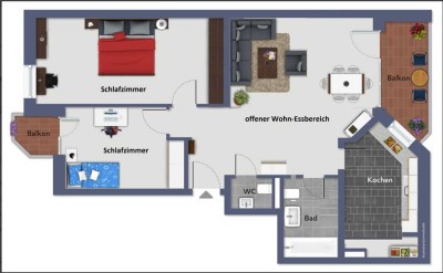 Geräumige 3-Zimmer-Wohnung mit 2 Balkonen und Aufzug in Krefeld-Bockum Nähe Zoo
