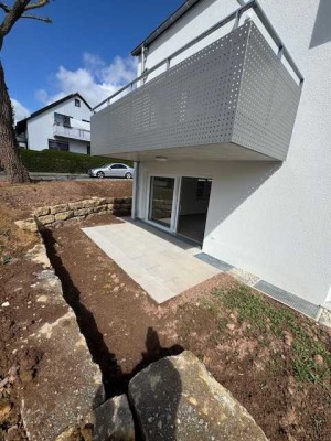 NEUBAU Exkl. 4 Zi. Gartengeschoss-Whg. mit EBK, Terrasse, Garage und Stellplatz in 71083 Kuppingen