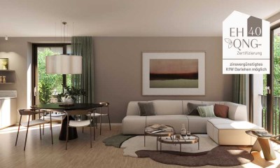 Wohnung mit Garten im begehrten Stuttgarter Westen: EH 40 Neubau zum Kauf mit 3 Zimmern und Garten