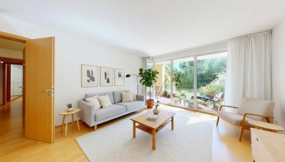 Helle Fünf-Zimmer-Gartenwohnung in verkehrsberuhigter Anlage