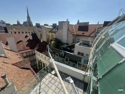 Exklusive Innenstadt-Maisonette mit Glasfront, Freiflächen &amp; Stephansdom-Blick