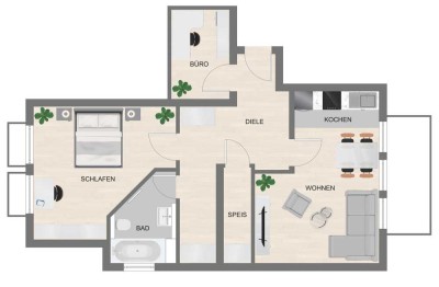 Schöne 2-Zimmer-Souterrain-Wohnung in Freystadt