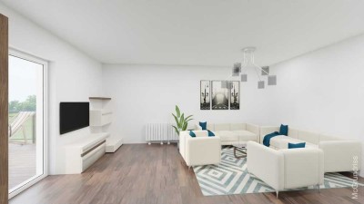 Obergeschosswohnung mit Terrasse und Stellplatz plus Aufzug