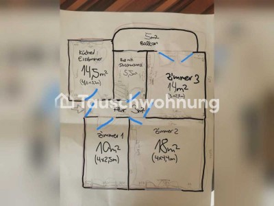 Tauschwohnung: Zentrale 3-Zimmer-Whg für 4+-Zimmer