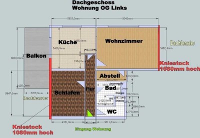 Ansprechende 2,5-Zimmer-Dachgeschosswohnung mit Balkon in Mainhausen