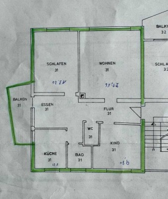 Attraktive 3,5 Zimmerwohnung mit Balkon für die kleine Familie in Stuttgart-Fasanenhof