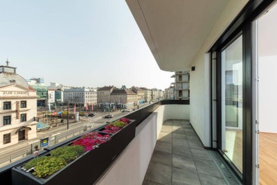 4 Zi. mit Terrasse u. drei Ausrichtungen! Nähe Hauptbahnhof - Neubau Erstbezug mit Öffi Jahreskarte