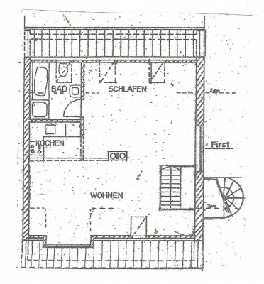 1-Zimmer-Dachgeschosswohnung (Nichtraucher) in Eching