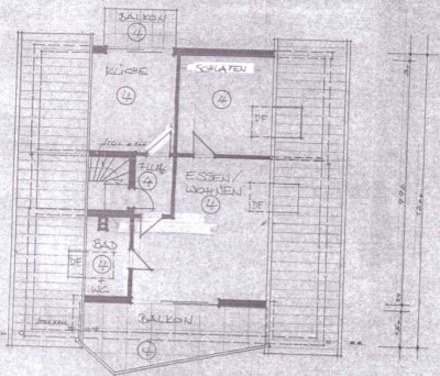 2-Zimmer, 72qm, Dachgeschosswohnung, 2 Balkone, Hirschberg