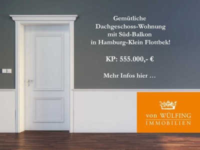 Gemütliche Dachgeschoss-Wohnung mit Süd-Balkon in Hamburg-Klein Flottbek!