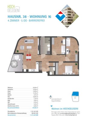 Erstbezug Hochgelegen! Moderne 4 Zimmerwohnung mit Einbauküche!