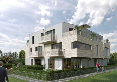 Neubau! 4-Zimmer-Wohnung mit Terrassen + Garten ca. 102 m² im Erdgeschoss in Gartenstadt-Trudering