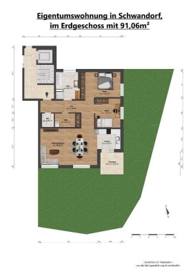 !!! 3,5 Zimmer - 91m² - Traum-Wohnung im EG mit Terrasse, Garten und Garage in Schwandorf !!!