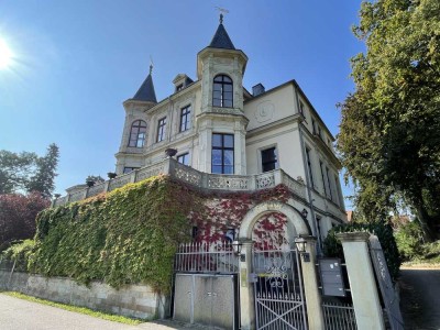 5 Raum mit Dachterrasse und Blick auf Pillnitzer Schloss