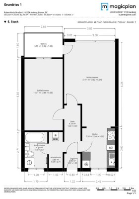 Modernisierte Wohnung mit zwei Zimmern sowie Balkon und EBK in Amberg