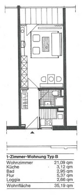 1-Zimmer-Wohnung mit Balkon und EBK in Hannover von Privat provisionsfrei; Stellplatz und Keller