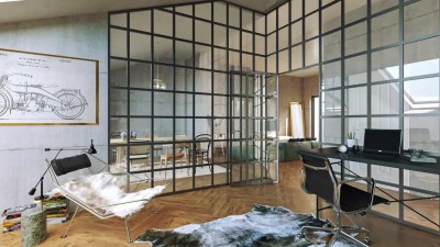 Designer Penthouse Mit Auszug und Dachterrasse