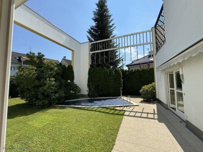 TRAUMWOHNUNG in AAA-TOPLAGE Salzburg-Stadt NONNTAL: 101 m² 3 Zimmer-Garten-Wohnung mit 335 m² Eigengarten/"Privatpark", Außenpool, 54 m² Zusatz-Fläche im UG und TG-Stellplatz - im BAURECHTSWOHNUNGSEIGENTUM