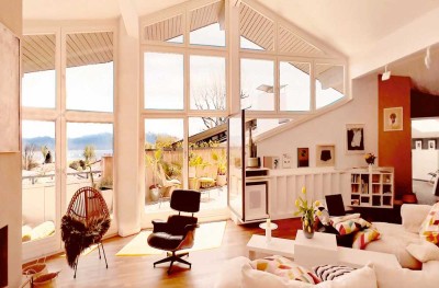 Exklusive Dachterrassenwohnung am Chiemsee mit traumhaftem Blick auf See und Alpen