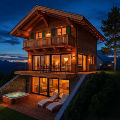 NEUBAU-ALMHÄUSER HOCHRINDL MIT FREIZEITWOHNSITZ, KARAWANKENBLICK UND DIREKTEM PISTENZUGANG