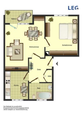 Gemütliche 2-Zimmer Wohnung in Unna mit Balkon