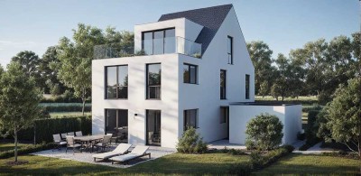 Bogenhausen: Neubau-DHH mit Dachterrasse beim Zamilapark