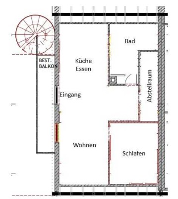 moderne 2-Zimmer-Dachgeschosswohnung / 2021 neu saniert mit EBK und Balkon