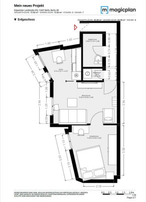 Geschmackvolle 1,5-Zimmer-Hochparterre-Wohnung in Berlin Plänterwald (Treptow)