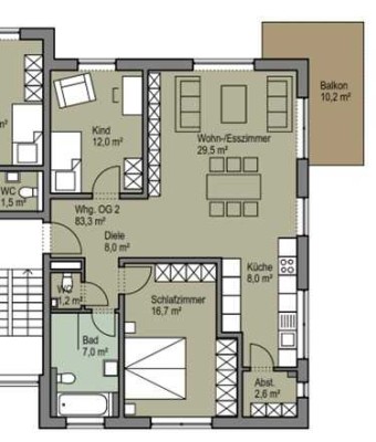 Attraktive und neuwertige 3-Raum-Wohnung mit geh. Innenausstattung mit Balkon und EBK in Ockenheim