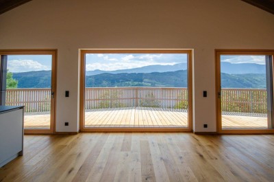 RAUM ZUM TRÄUMEN! HOCHWERTIGES WOHNHAUS (NEUBAU) MIT GIGANTISCHEM SEE- UND BERGBLICK IN REPRÄSENTATIVER UND SENSATIONELLER RUHE- UND SONNENLAGE VON MILLSTATT AM SEE!