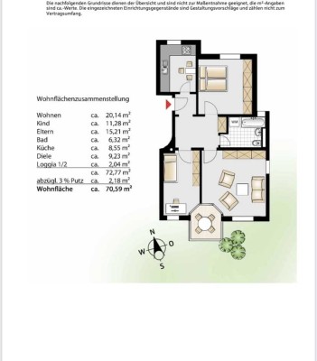 Stilvolle 3-Raum-EG-Wohnung mit Balkon in Aichach