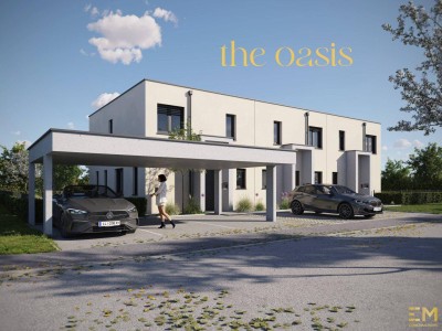 The Oasis! Wunderschönes Eckreihenhaus in Ödt, nahe dem Badesee: 5 Zimmer, Terrasse, Eigengarten, belagsfertig.