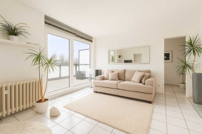 Teilmöblierte 2-Zimmer-Wohnung in Meerbusch Lank-Latum mit EBK, Balkon, Kellerabteil und Garage