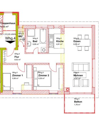 Exklusive, neuwertige 3-Raum-Wohnung mit gehobener Innenausstattung mit Einbauküche in Bollschweil
