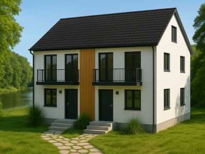 Harmonisches Doppelhaus mit großem Garten und Wassernähe – Rückzugsort bei Berlin