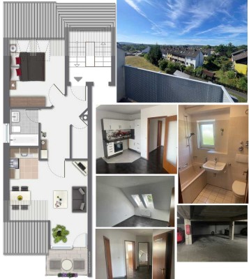 Bezugsfreie 2-Zimmer-DG-Wohnung zwischen Innenstadt und Klinikum