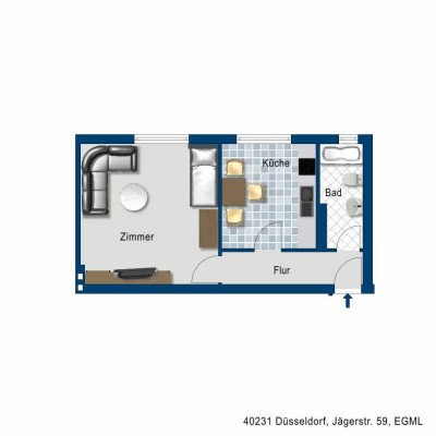 Single-Wohnung in Düsseldorf-Eller ab 01.09