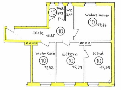 3 Zimmer Etagenwohnung