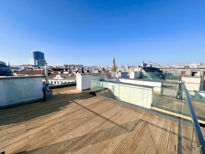 Über den Dächern Wien´s.....Erstbezug Dachgeschosswohnung beim Donaukanal mit einzigartigem Wien-Weitblick und 85 m² Dachterrasse mit Whirlpool!