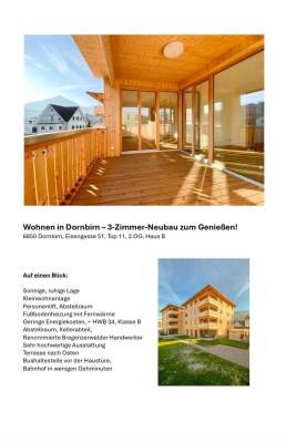 Wohnen in Dornbirn - 3-Zimmer-Neubau zum Genießen! 6850 Dornbirn, Eisengasse 51, Top 11, 2.0G, Haus B