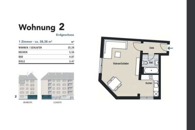 Charmantes City-Apartment im Herzen der Kölner Südstadt –  Elsaßstr. 56, WE 2