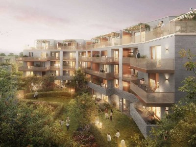 Design mit Funktion: 4 Zimmer mit 2 Bädern und großen Sonnen-Balkon