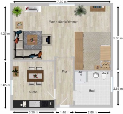 Schöne, renovierte Dachgeschoss-Wohnung in ruhiger Lage in Weinheim-Steinklingen