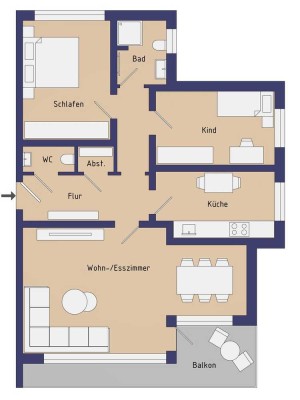 Helle 3-Zimmer-Wohnung in Reinbek - Erstbezug nach Sanierung