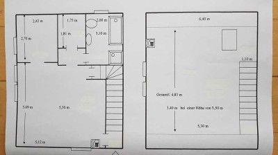 Anliegerwohnung zu vermieten mit separatem Eingang auf 2 Etagen /  frei ab 01.12.2025