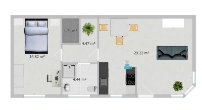 Schöne 2-Zimmer-Erdgeschosswohnung mit Terrasse, Garten und Einbauküche in Gernsbach