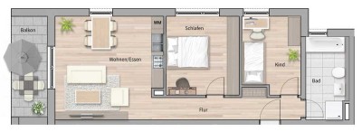 3 Zimmerwohnung im 1. OG in guter Lage